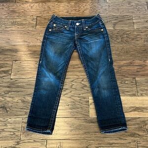 True Religion Ankle Crop Denim Jeans Low Rise Size 26
